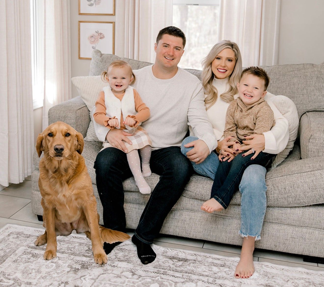 Travis Ostrowski, owner of Well Done Well Services, with his family in Grass Lake Michigan