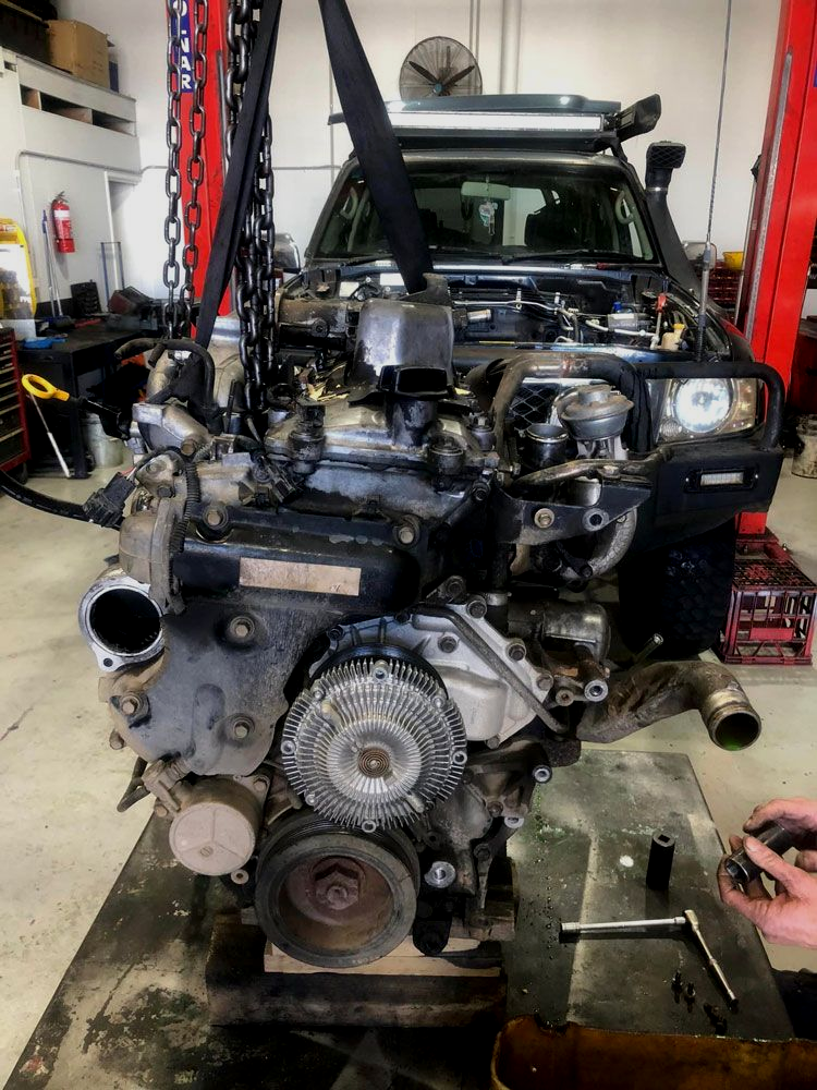 Diesel Engine in a Service Garage — Diesel Engine Rebuilding Australia in Gold Coast, QLD