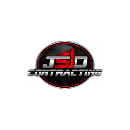 J&D Contracting logo in black, red, and silver with a circular emblem