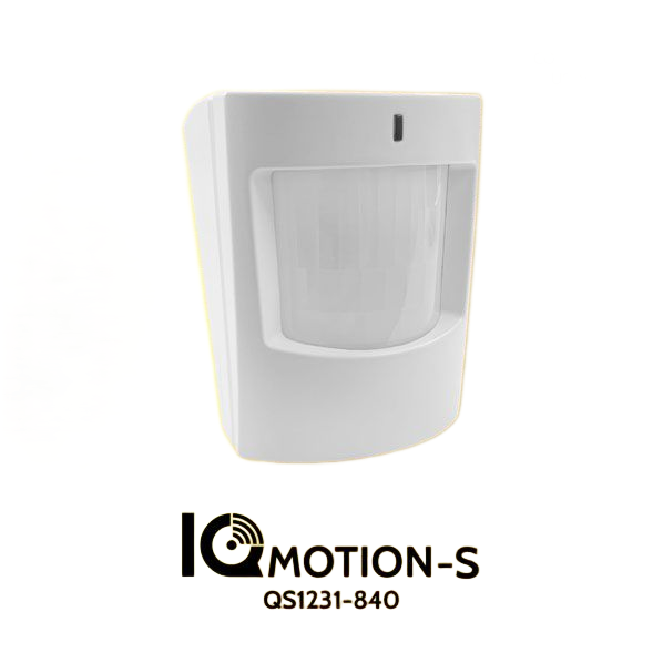 White IQ Motion-S QS1231-840 motion sensor on a plain background