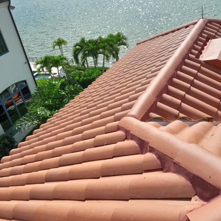 A roof with a view of the ocean and palm trees — Tampa, FL — Bill Shields Roofing