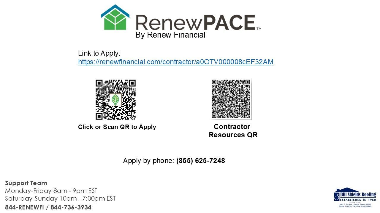 RenewPace — Tampa, FL — Bill Shields Roofing