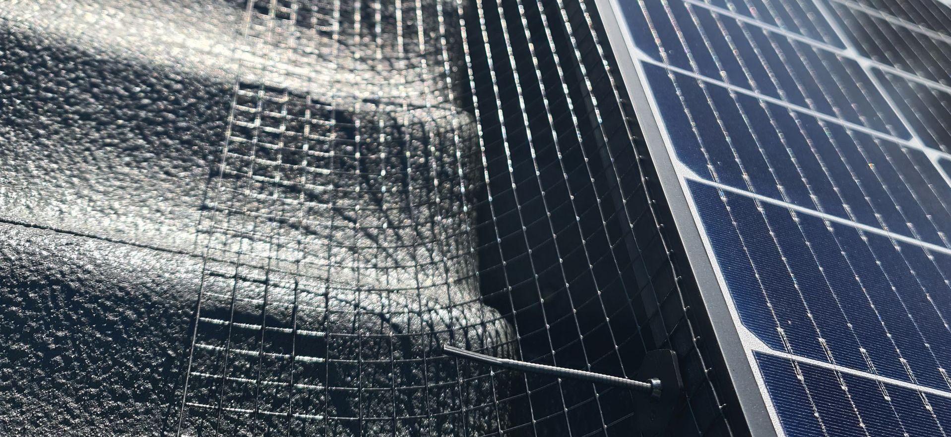 Solar bird proofing mesh