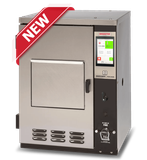 Stainless steel countertop food warmer oven with front door, control panel, and red “NEW” ribbon badge