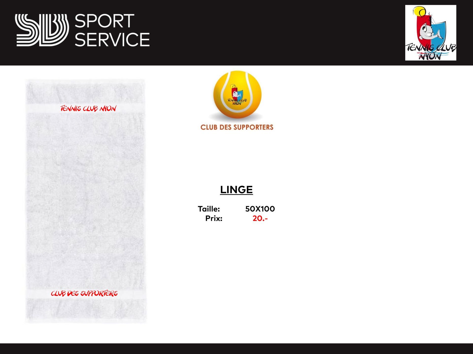 Une publicité pour un service sportif avec une balle de tennis dessus