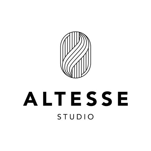 Un logo noir et blanc pour altesse studio.