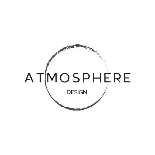 Un logo noir et blanc pour la conception d'ambiance avec un cercle au milieu.