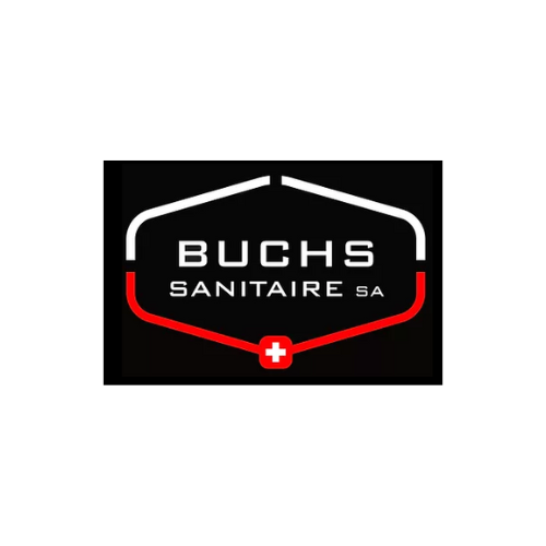 Logo buchs sanitaire sa sur fond noir