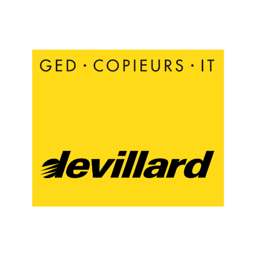 Un logo devilard jaune sur fond blanc