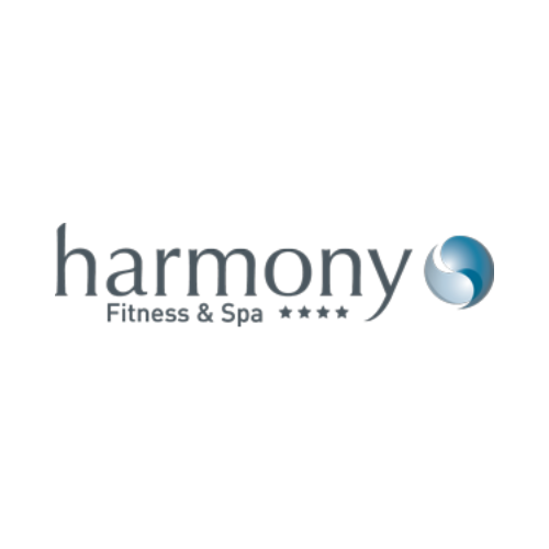 Logo de fitness et spa harmonie sur fond blanc