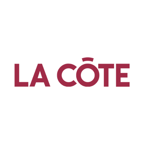 Un logo La Côte rouge sur fond blanc