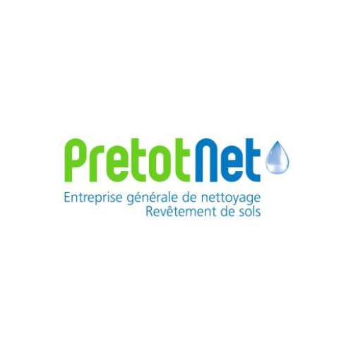Un logo vert et bleu pour une entreprise appelée pretotnet