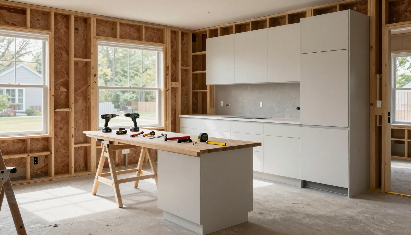 Under construction kitchen in Charlotte