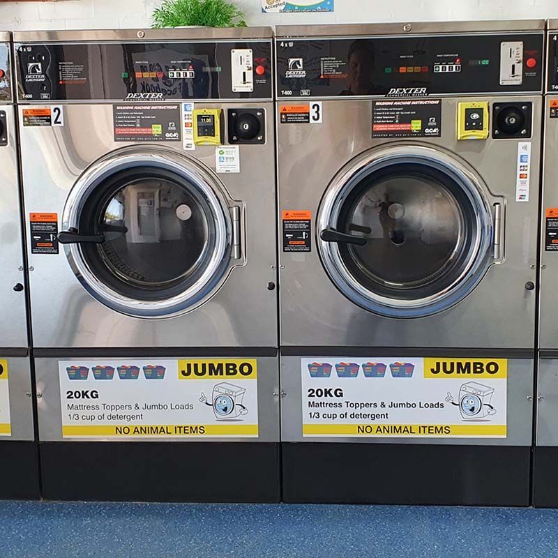 Jumbo 20kg washers at San Mateo Laundromat in Mildura