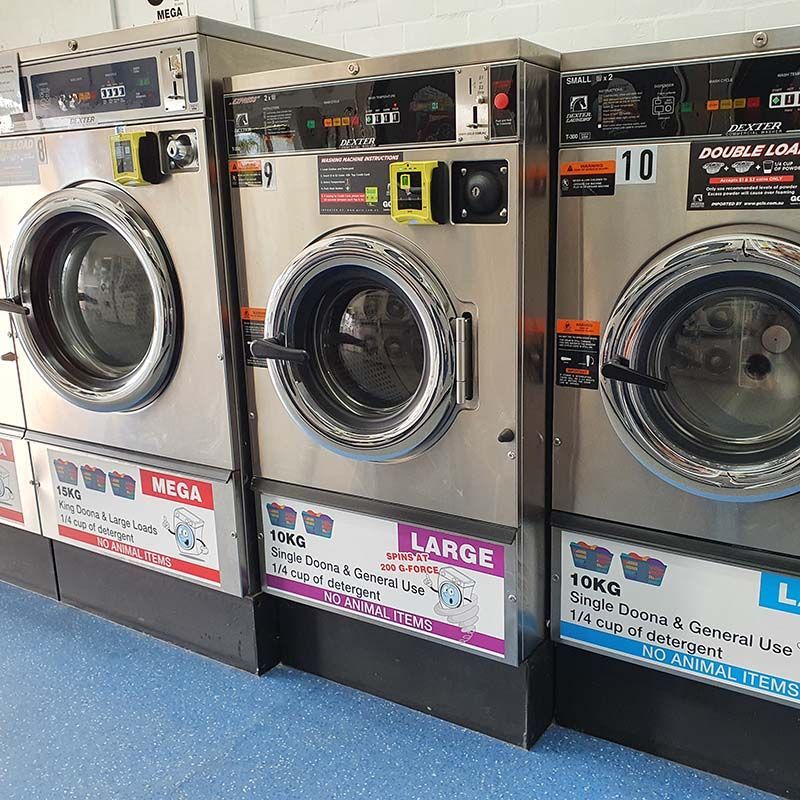 Large 10kg washers at San Mateo Laundromat in Mildura