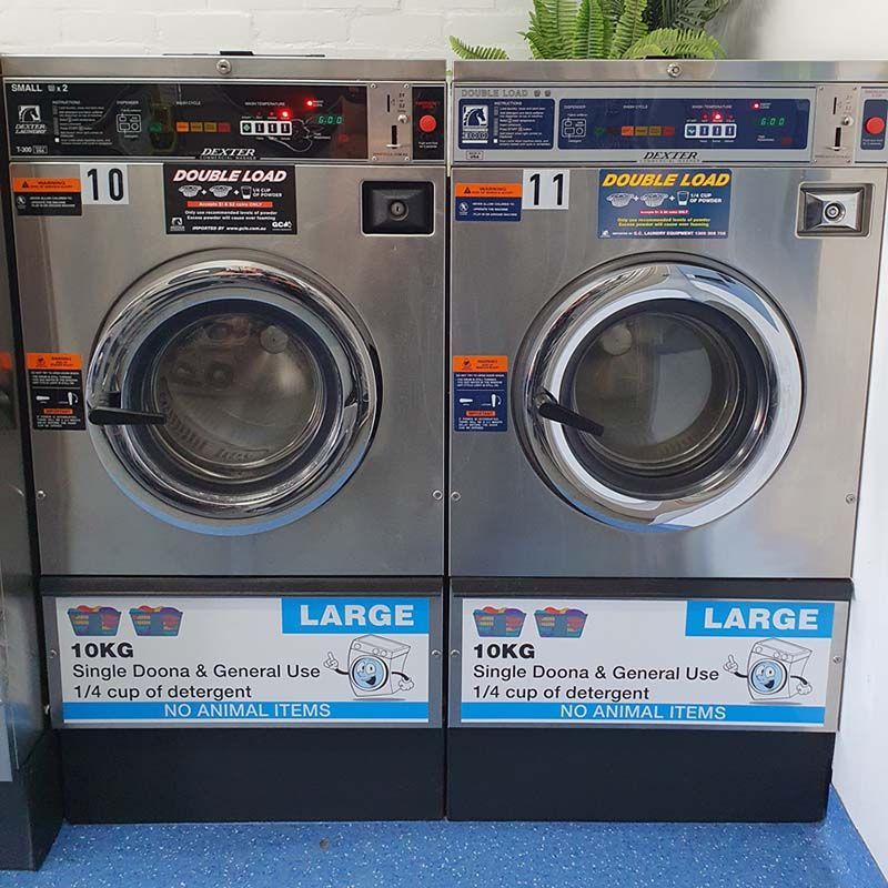 Large 10kg washers at San Mateo Laundromat in Mildura