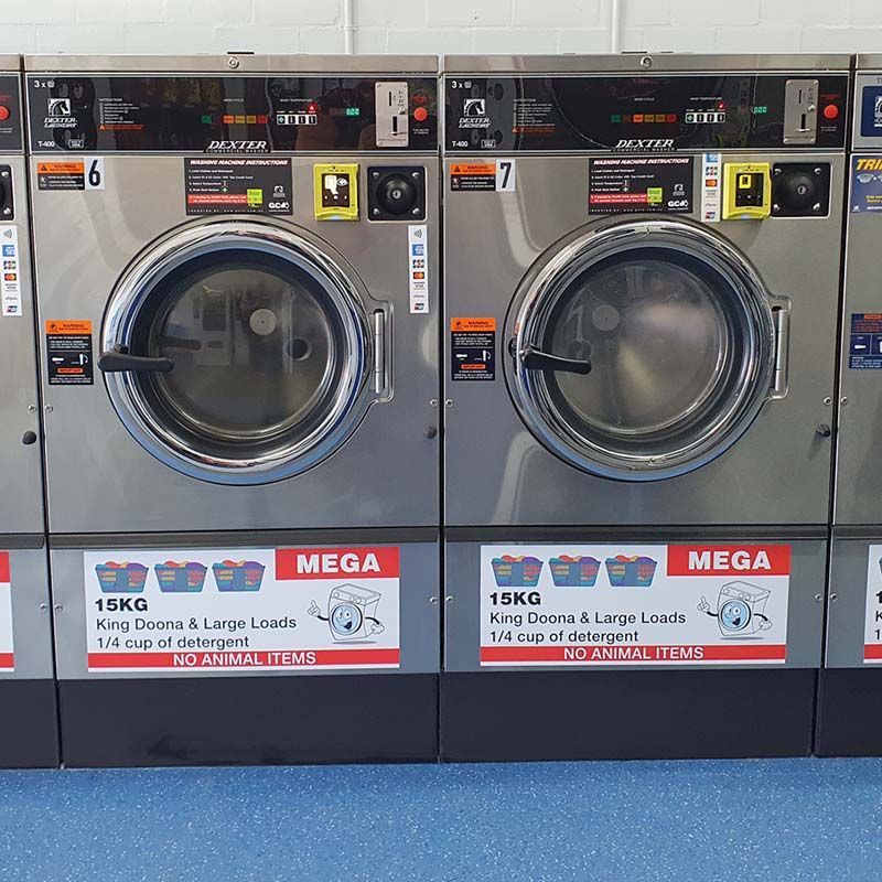 Mega 15kg washers at San Mateo Laundromat in Mildura