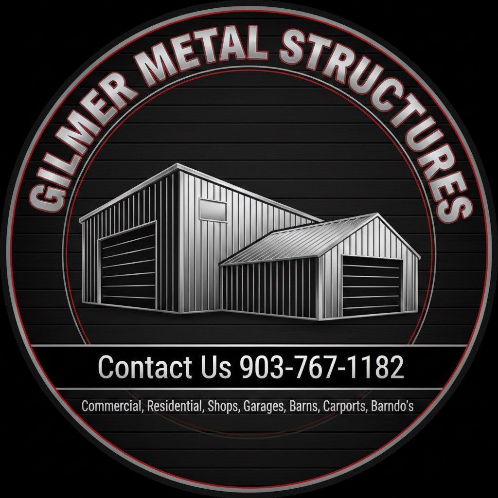 A metal garage with a canopy and a phone number