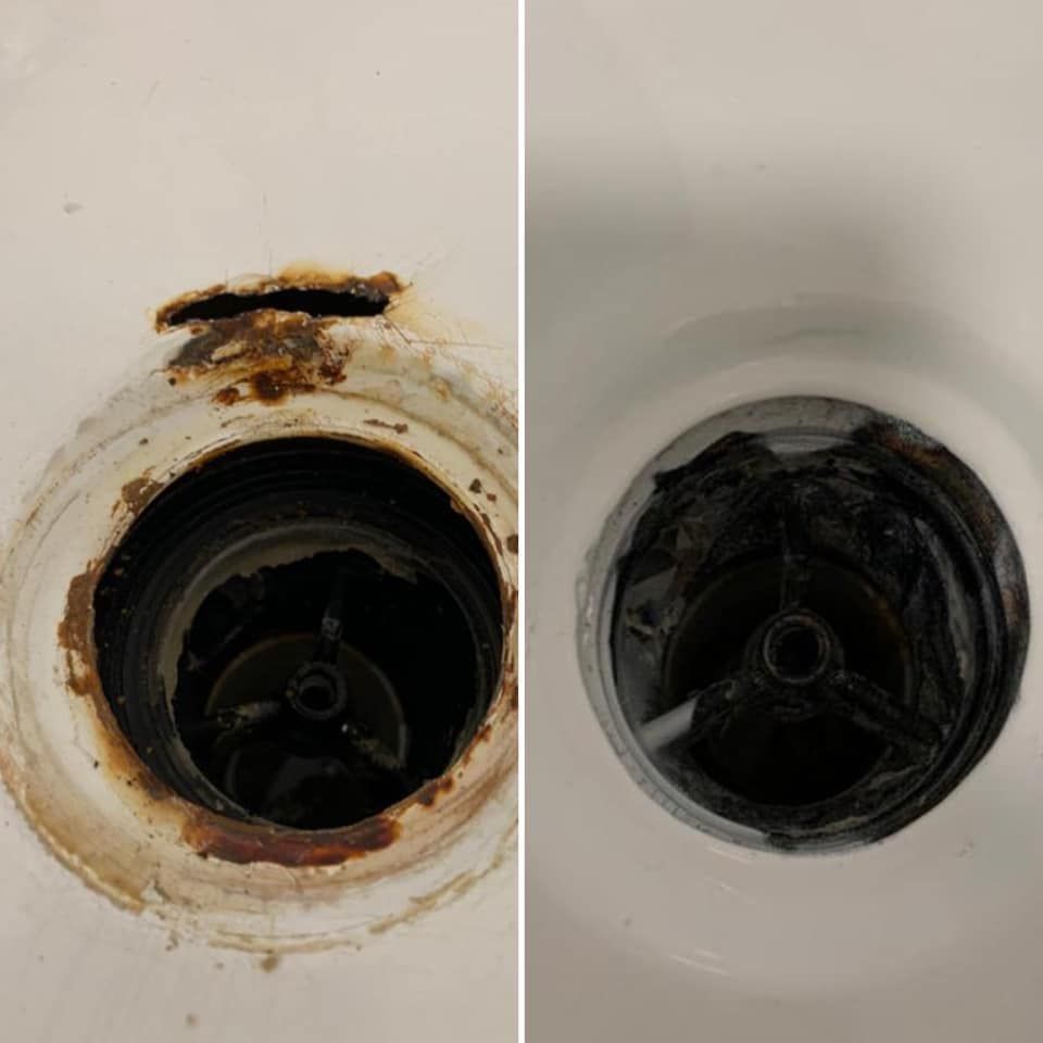 bath drain rust repair