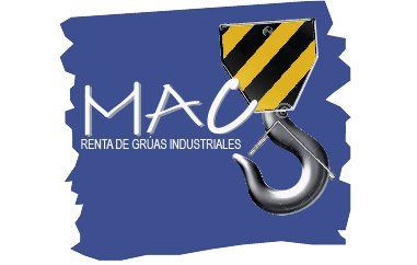 A logo for mac renta de gruas industriales with a hook