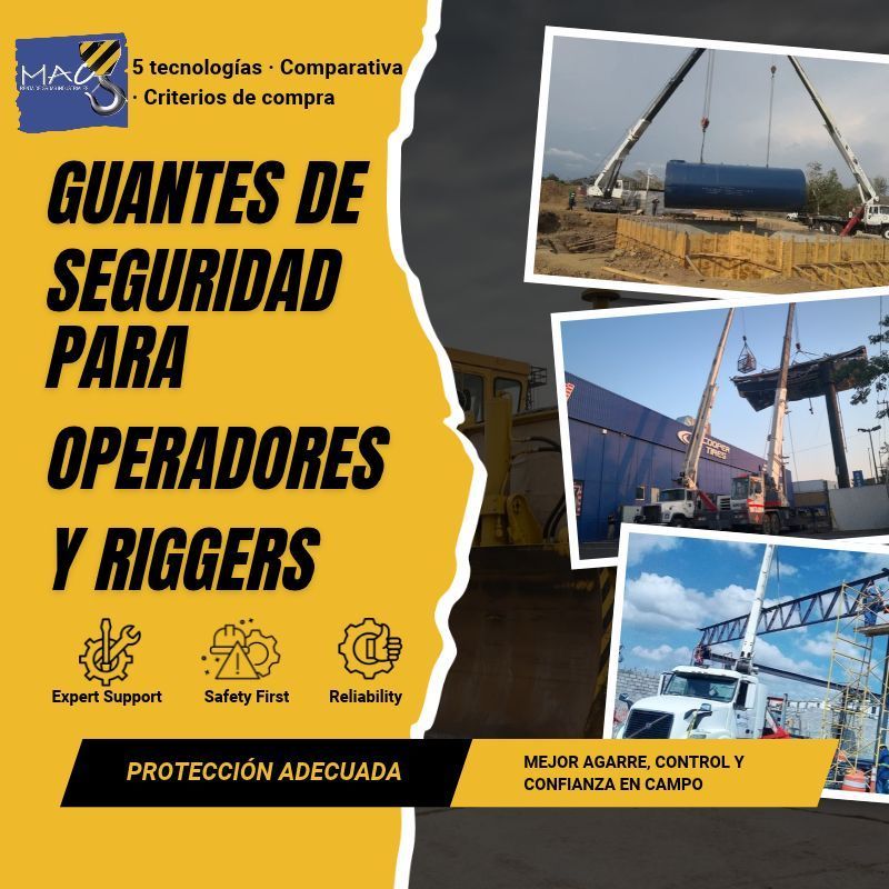 Guantes de seguridad durante un izaje industrial