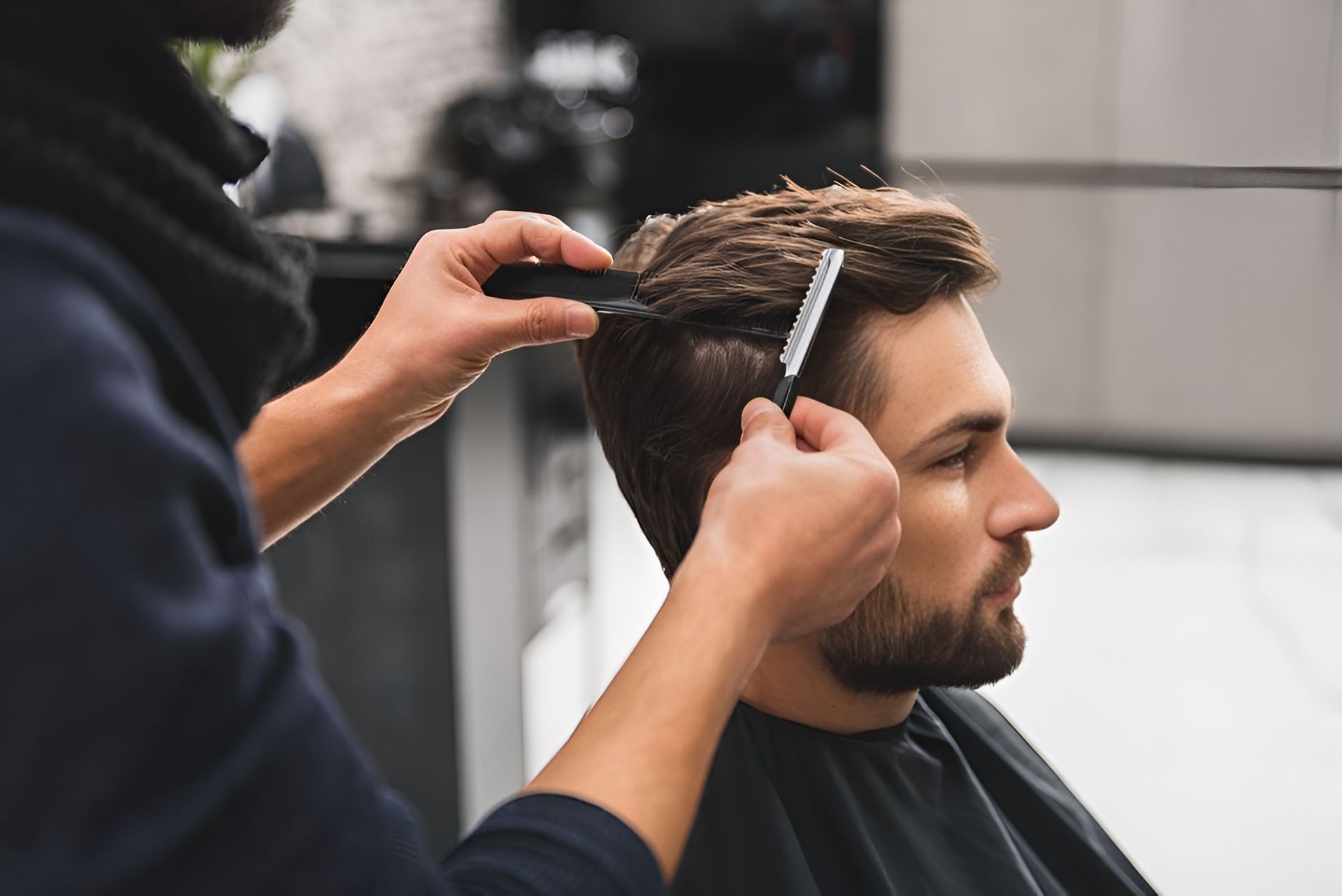 Barber Cutting a Man's Hair — Lavish Hair in Shepparton, VIC