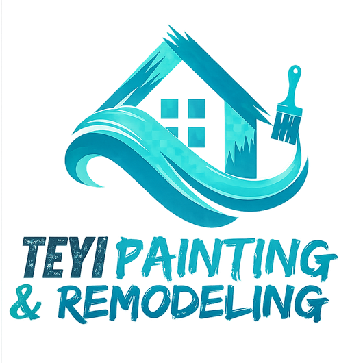 LocalSplash Painter logo with house and paint drips in blue, orange, and white
