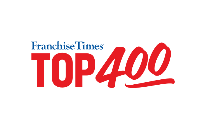 A logo for franchise times top 400 on a white background