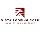 Vista Roofing Corp logo with red roof icon and tagline “Quality You Can Trust”