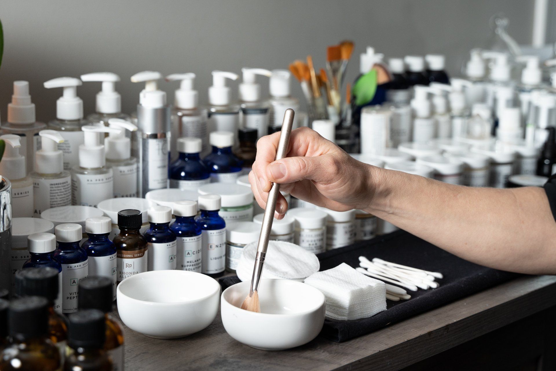 I love custom blending Rhonda Allison's enzymes and acids and creating Rhonda Allison's facial masks, too. 