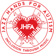 Red logo: Hands encircling a heart-shaped piano keyboard. Text: