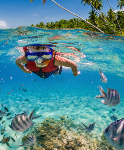 boy snorkeling