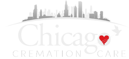 Chicago Cremation Care logo with city skyline and heart icon