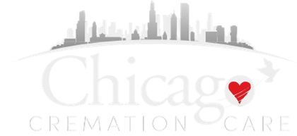 Chicago Cremation Care logo with city skyline and heart icon