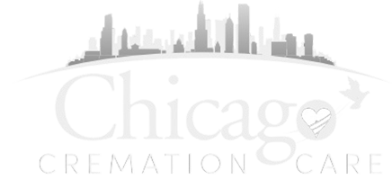 Chicago Cremation Care logo with city skyline and heart icon