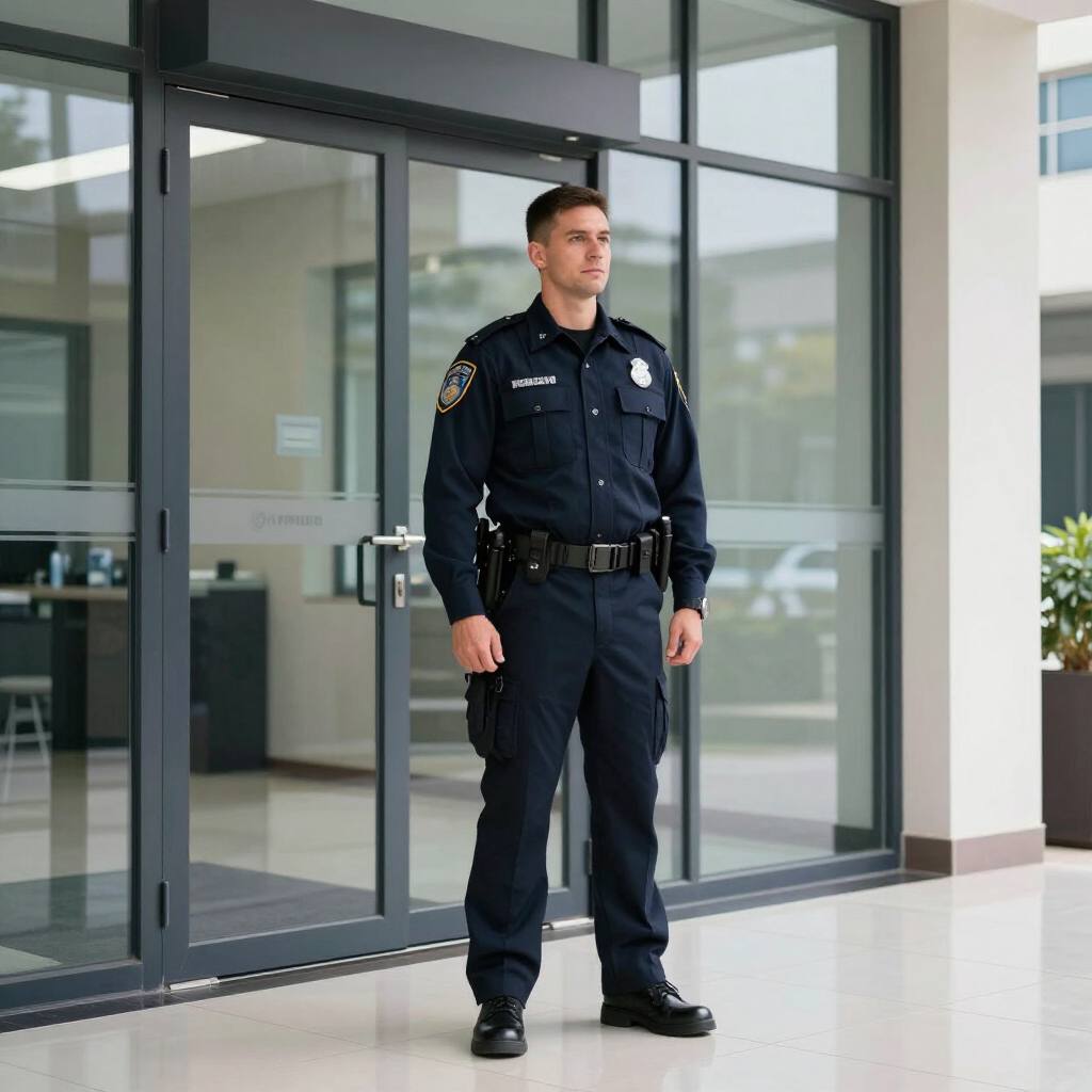 Guardia de seguridad profesional en acceso de oficina en Villahermosa