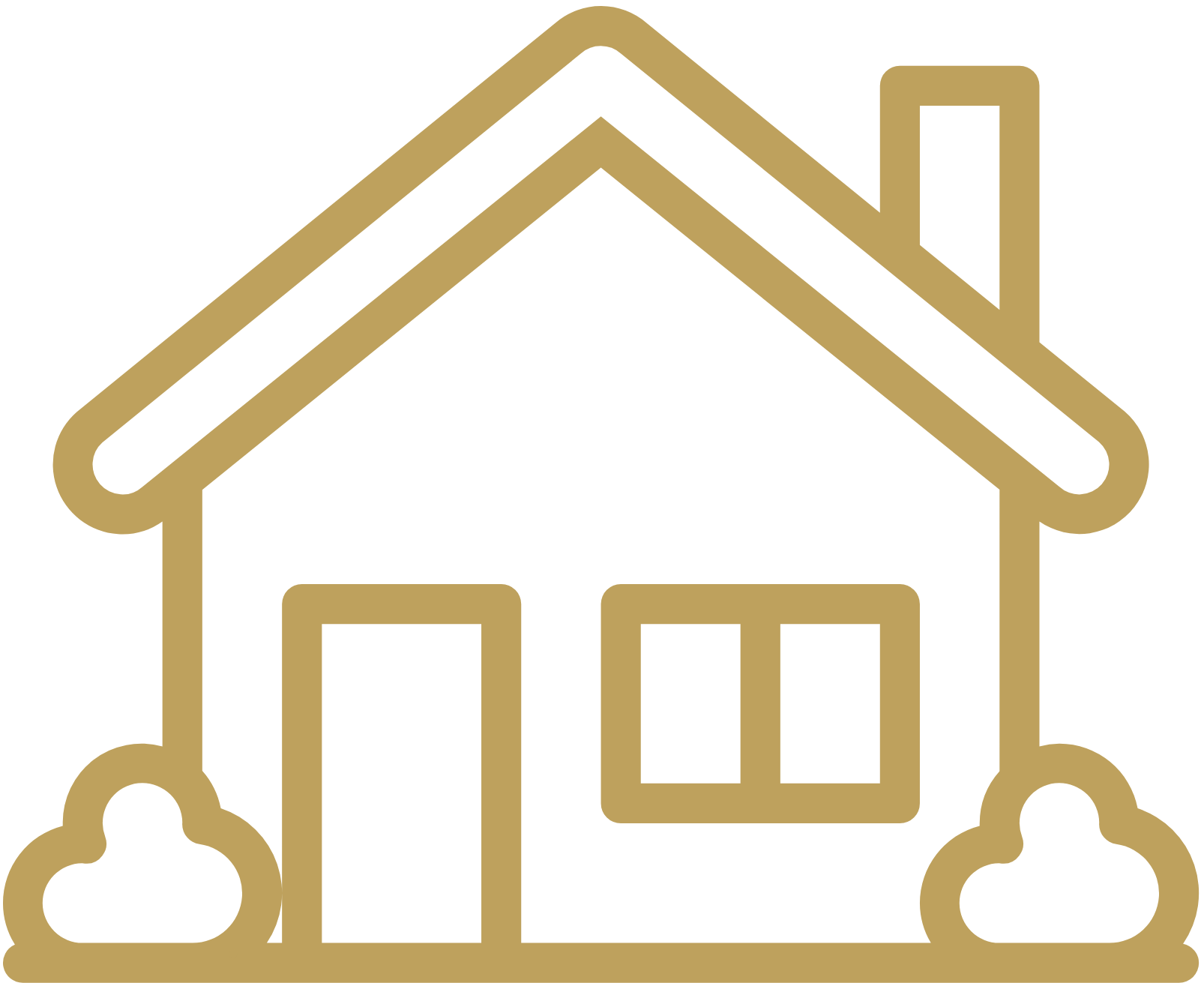 residential icon in gold color