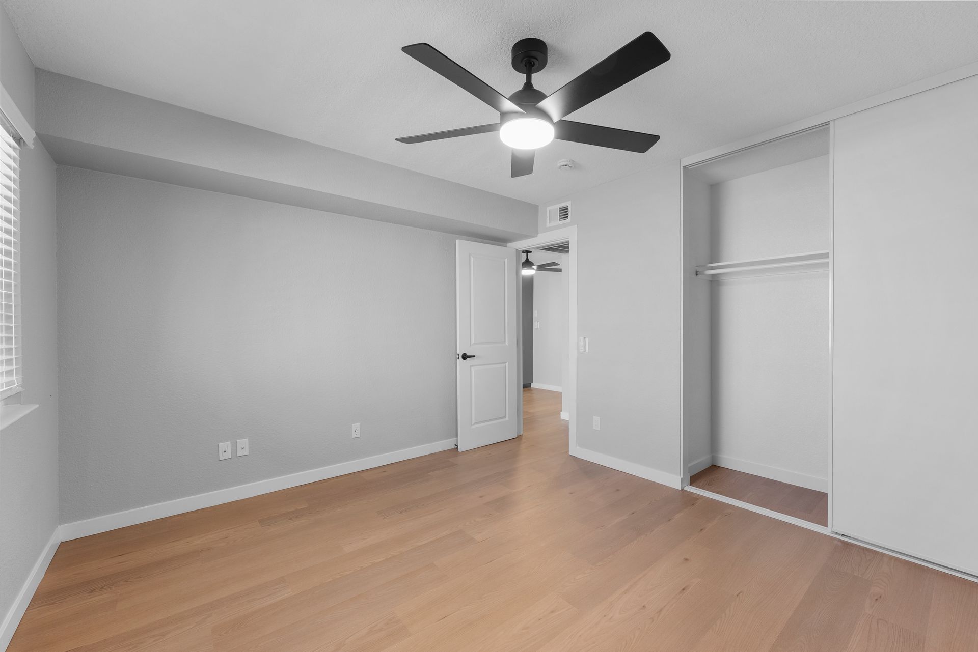bedroom and closet