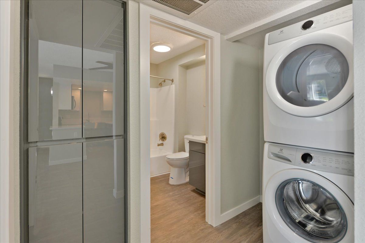 apartment laundry and bathroom