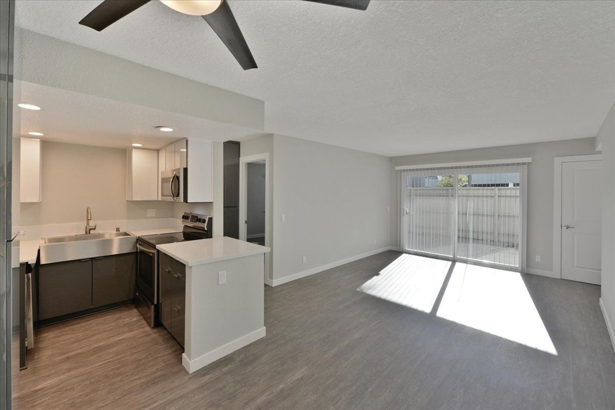 apartment living room and kitchen