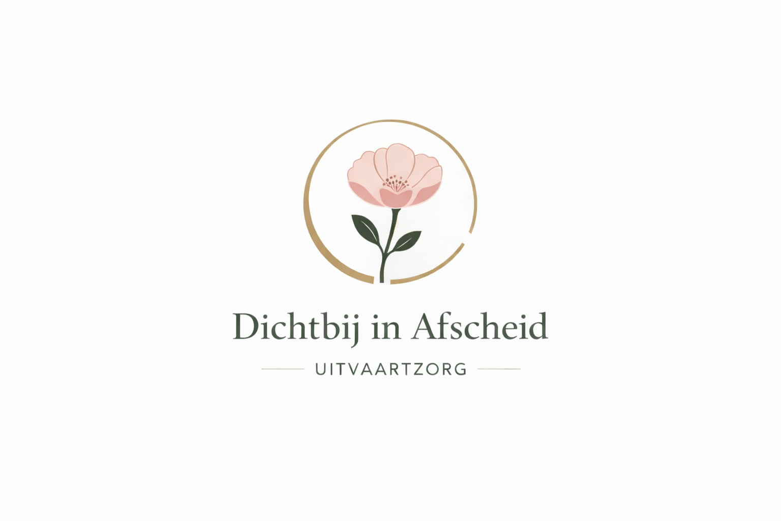 Logo: Pink flower in a gold circle, text 
