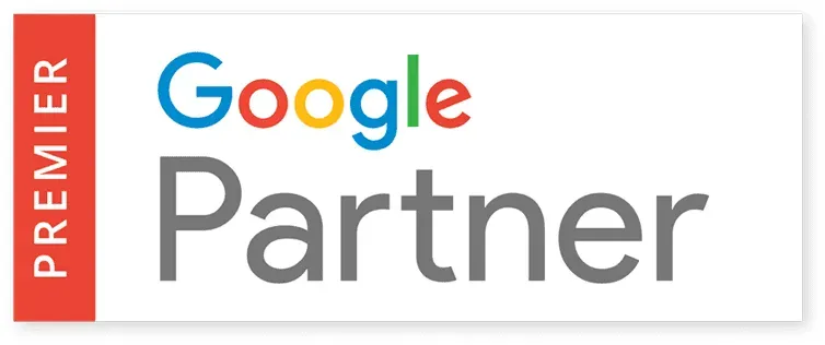 Google Premier Partner logo. Red vertical bar on the left with