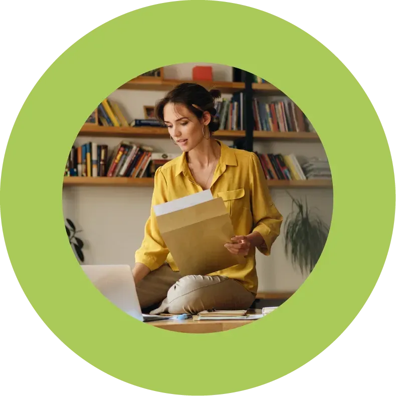 Busy female business owner working from home