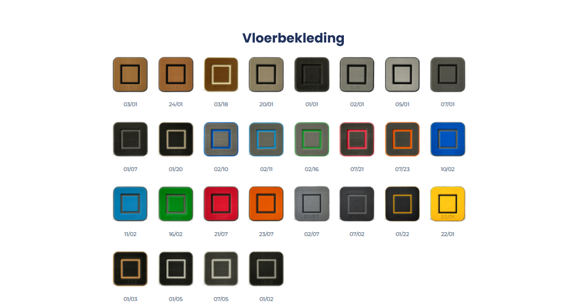 Een stel verschillend gekleurde vierkanten op een witte achtergrond