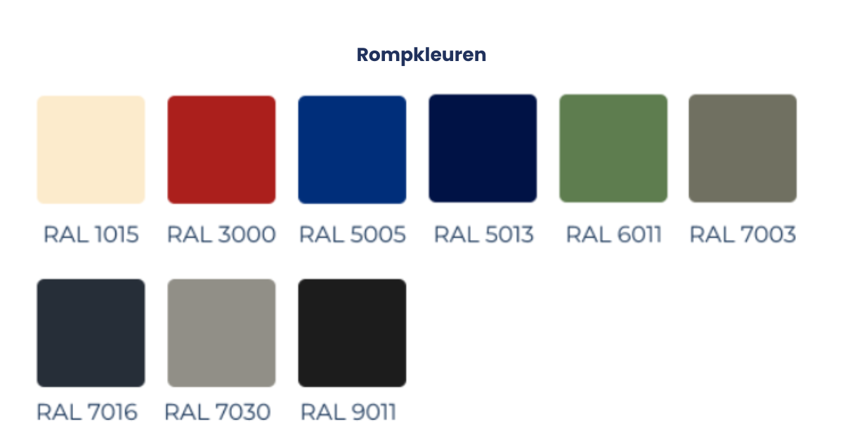 Een palet van verschillende tinten ral-verf