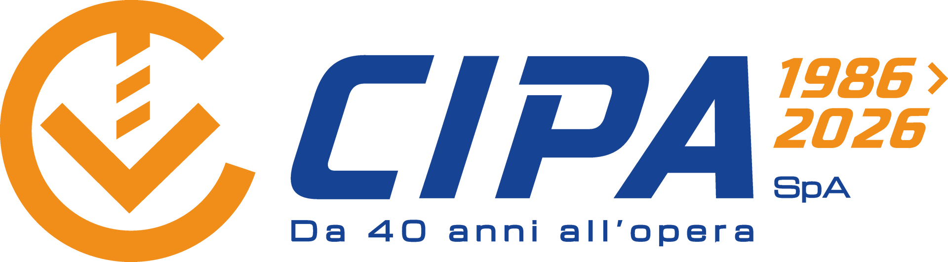 Logo con quadrato blu contenente due rettangoli verticali bianchi e la scritta 