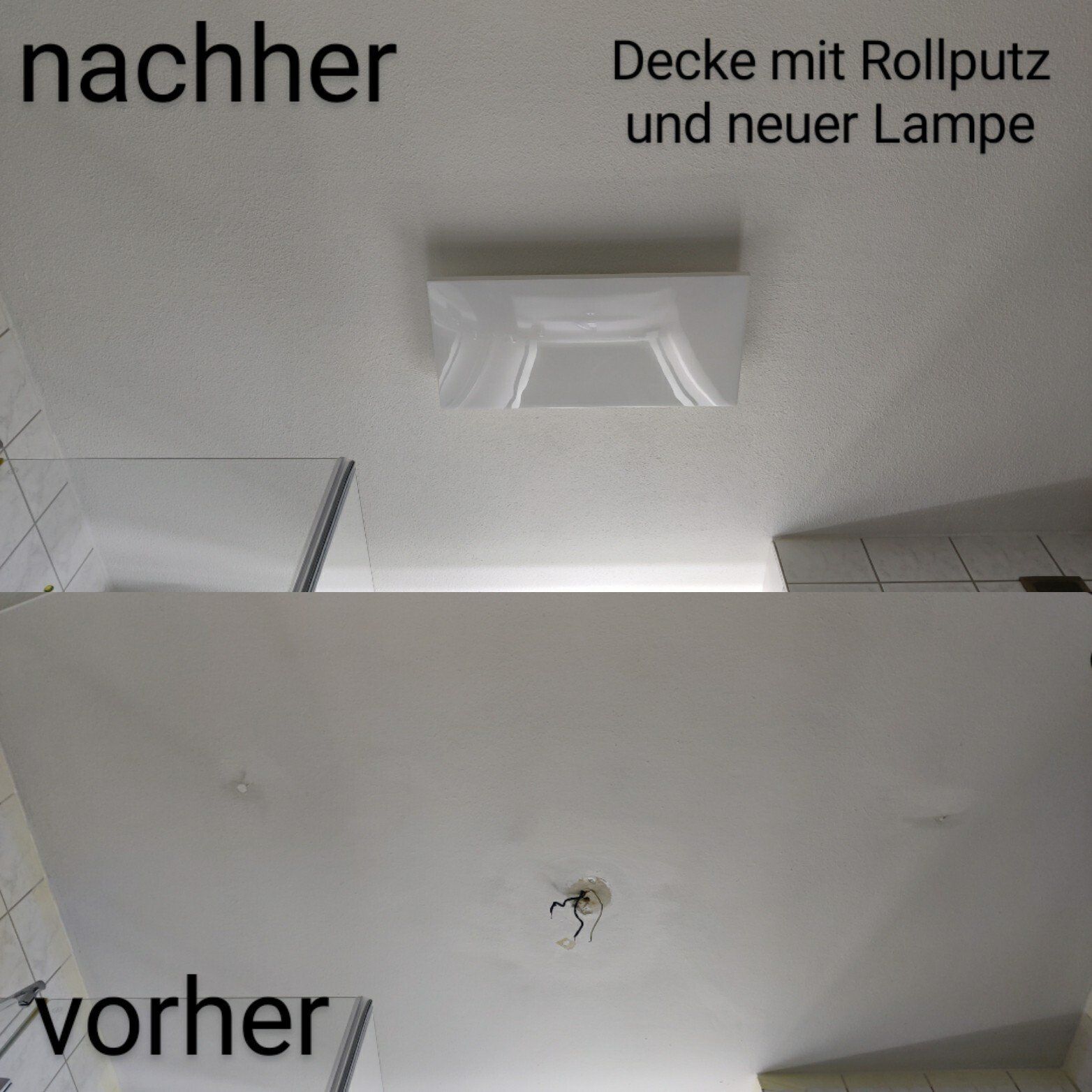 Streich Putz im Badezimmer