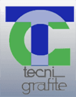 Logo Tecni Graffiti con lettere blu e verdi su sfondo bianco.