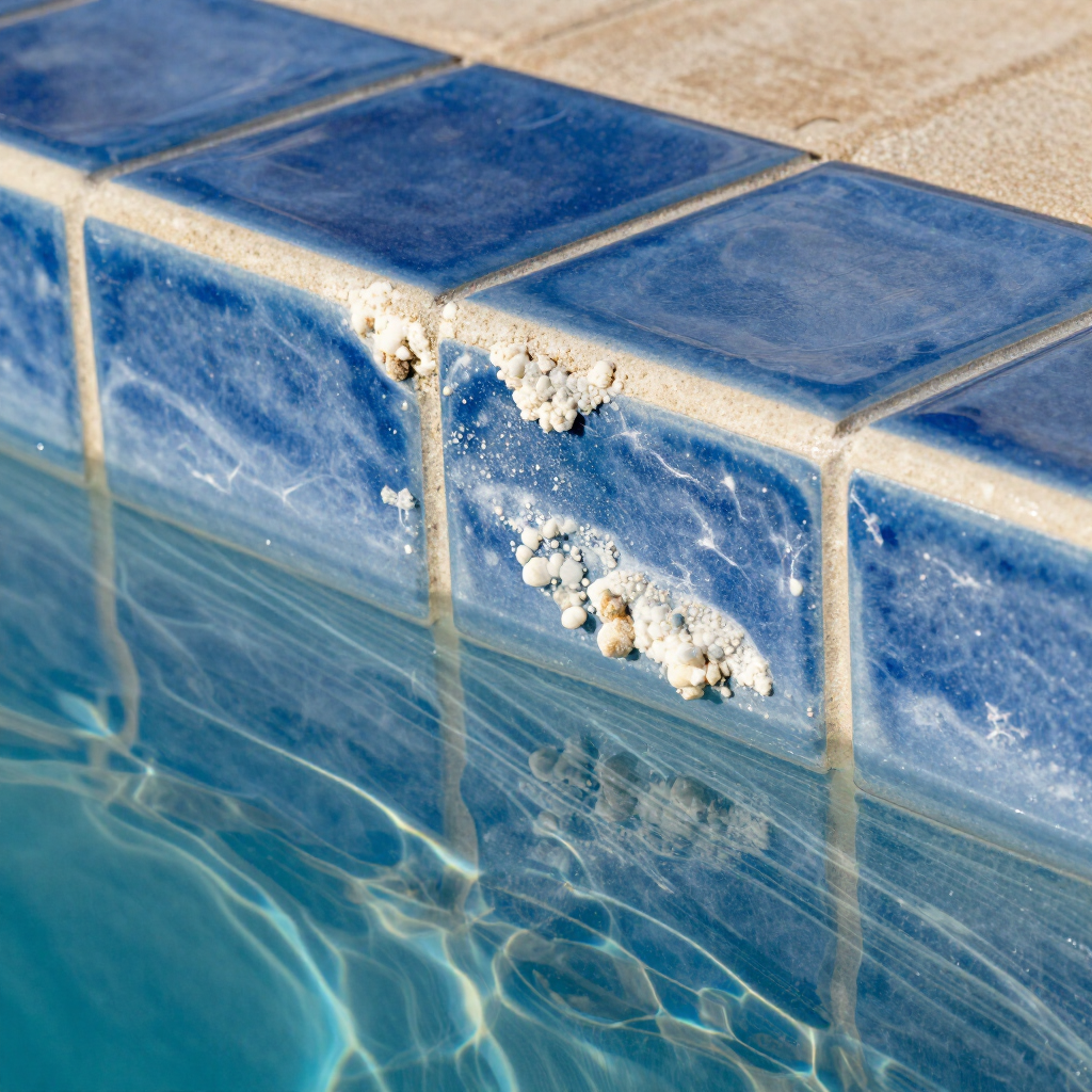 Spa wall mineral buildup removal