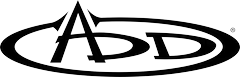 Black stylized “ADD” letters inside an oval logo on a white background
